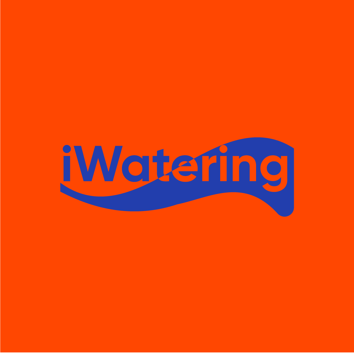 Логотип iWatering: синий на оранжевом