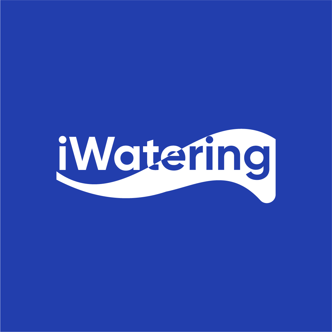 Логотип iWatering: белый на синем
