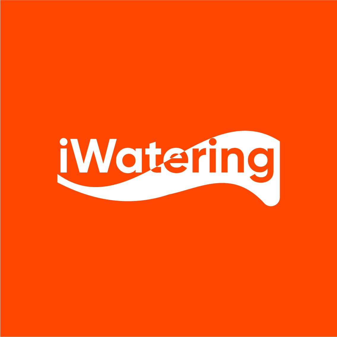 Логотип iWatering: белый на оранжевом
